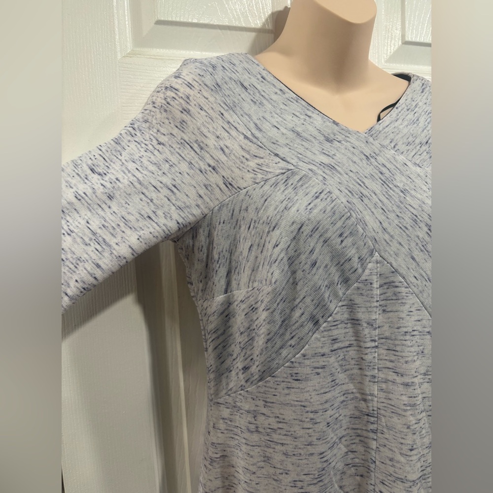 Rabbit Rabbit Rabbit. Cream-light blue Midi Dress. Size 6 - Picture 3 of 7